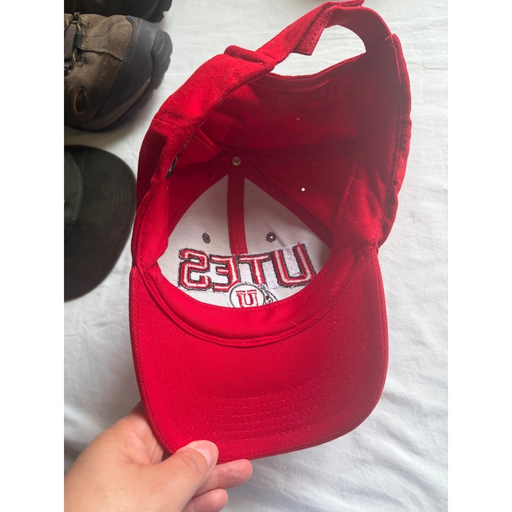 Captivating Headwear Utah Utes Hat Mens Red Grey Adjustable Baseball Cap NCAA - Picture 2 of 8